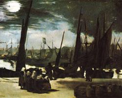 Edouard Manet Moonlight over the Port of Boulogne Norge oil painting art
